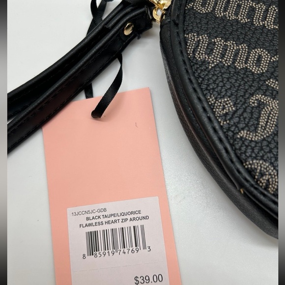 Juicy Couture Flawless Heart Logo Zip Around Coin Change Purse Wristlet NWT Y2K - Picture 2 of 5